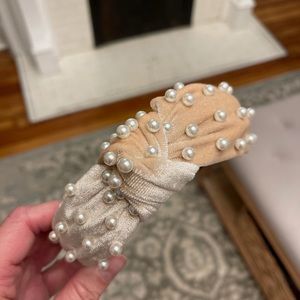✨Velvet & Pearl Vintage Knot Headband